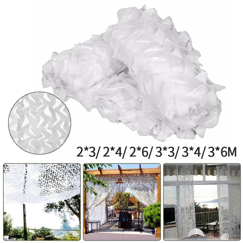White Camouflage Net Hiding Mesh Camouflage Net Outdoor Awning Canopy Garden Garden Sun Shelter Garden Wedding Party Decoratio
