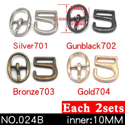 8 jeux de boucles métalliques 9 crochets | Pour courber les chaussures, sacs, boucles de ceinture, décoration bricolage, accessoires pour chaussures à coudre: NO.024B 10mm 8sets