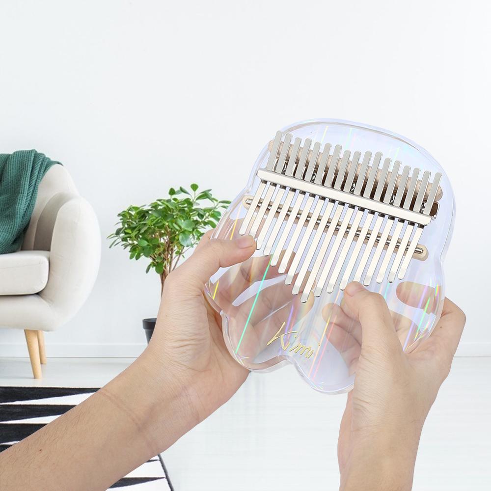 Kalimba Kimi Acrylic 17 Key Transparent Thumb Piano Mbira Sanza with Tuner Hammer Gig Kalimba Finger Keyboard Musical Instrument