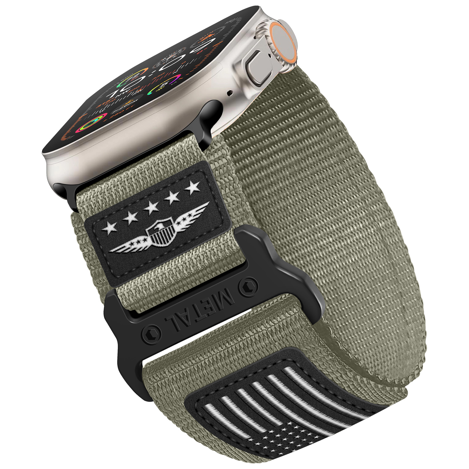 Sport Geweven Nylon Band Voor Apple Watch Ultra Band 49Mm 45Mm 42Mm 44 Mm Lederen Armband Iwatch Serie 9 7 6 5 4 8 Se Banden 44 Mm: L / Beige