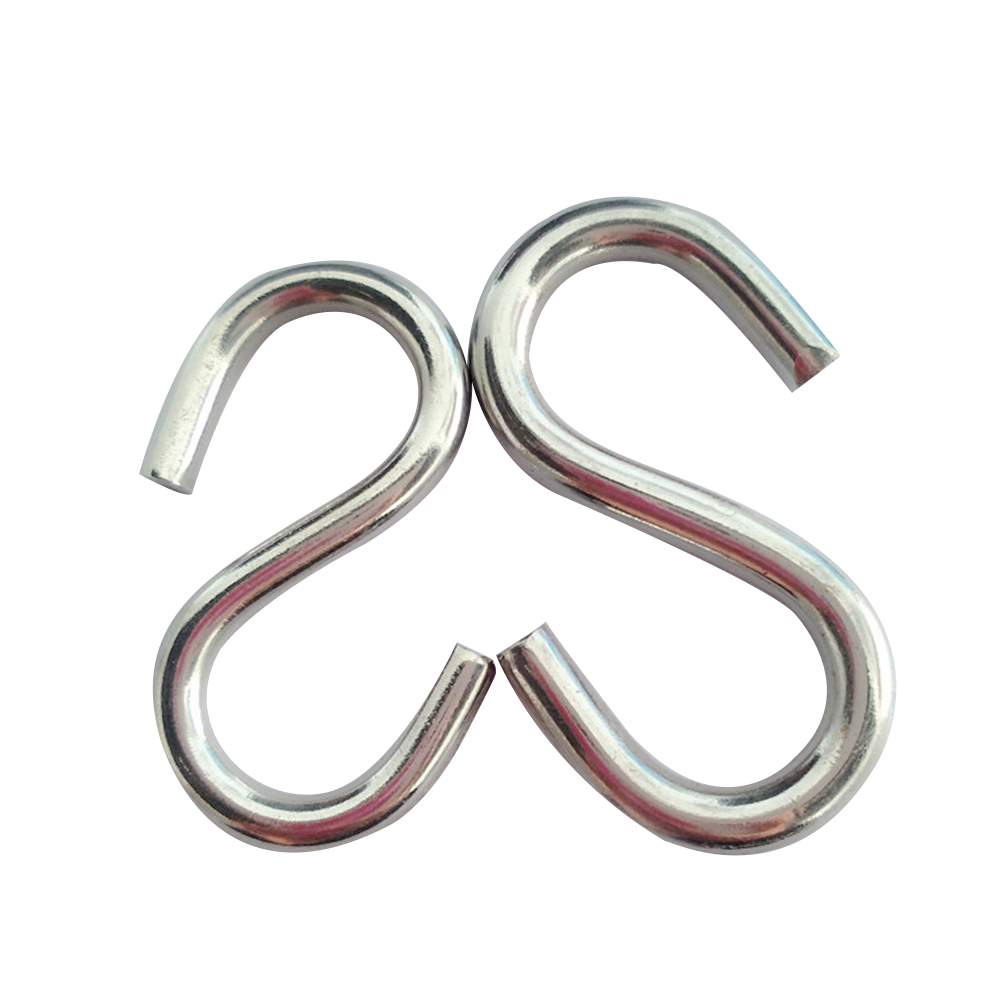 OUNONA 2pcs Hooks 8mm Stainless Steel Heavy Duty S Shaped Hooks Hangers for Wall Bathroom Kitchen