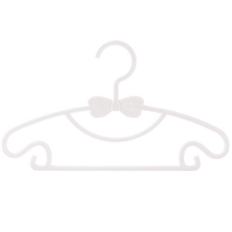 Cintre à nœud papillon pour vêtements, 10 pièces, présentoir en plastique, cintre coupe-vent pour enfants, organisateur de vêtements pour bébés: WHITE
