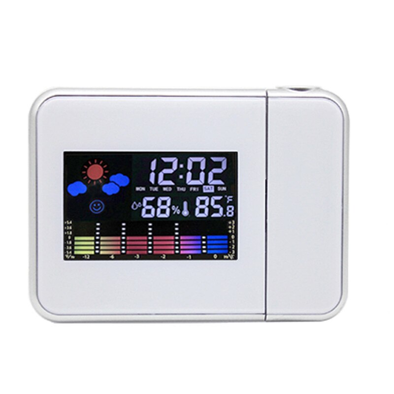 Usb Charger Snooze Led Projectie Digitale Klok Projectie Wekker Met Weerstation Thermometer Datum Display