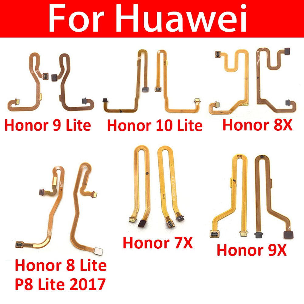 Sensor de huella dactilar para Huawei Honor 8, 9, 10 lite, 7X, 8X, 9X, Cable flexible, conector de ID táctil, escáner