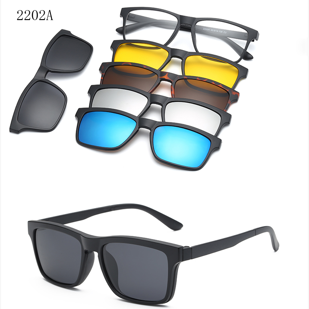 RUISIMO 5 lenes Magnet Sonnenbrille Clip Gespiegelt Clip auf Sonnenbrille clip auf gläser Männer Polarisierte Nach Rezept Myopie: CT2202A