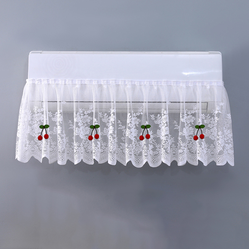 Lace Floral Embroidery Anti-direct Blowing Air Conditioning Windshield Curtain Dust-proof Hanging Cover Cloth Home Decor: army green