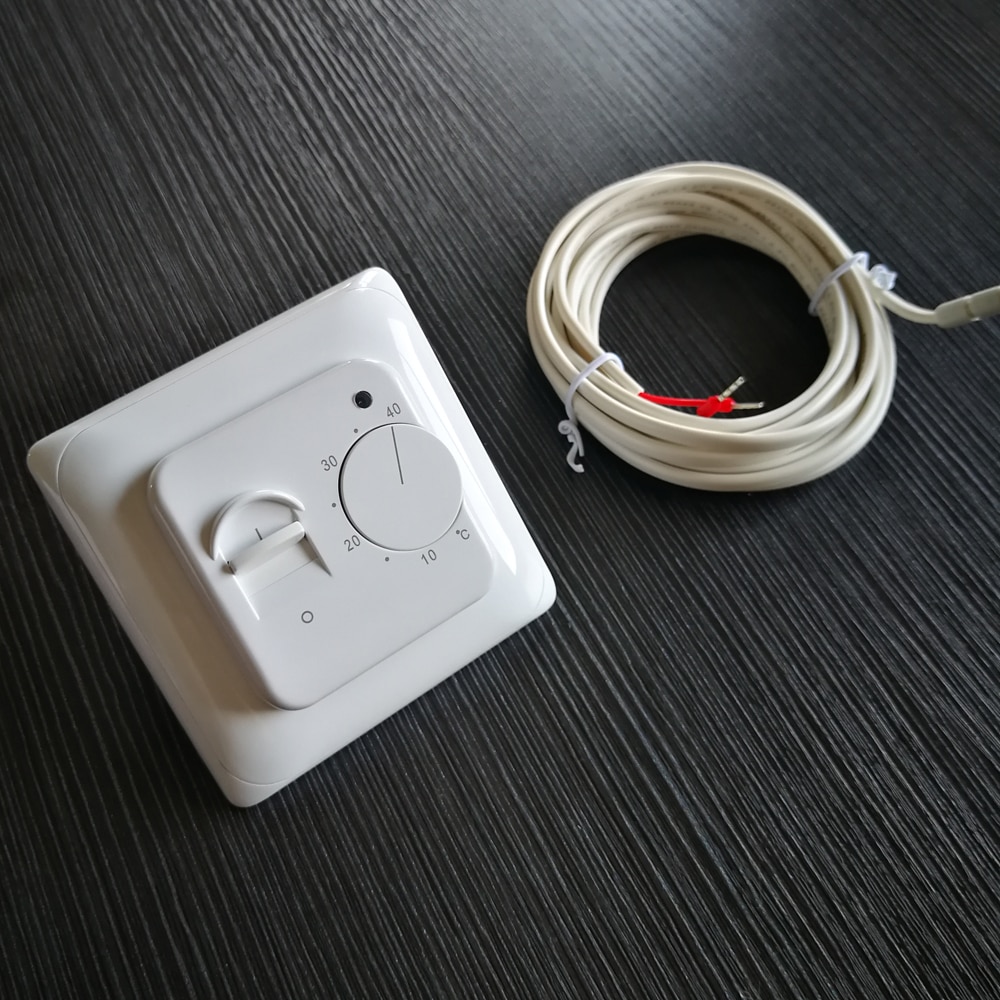 Mechanical Room Thermostat Electric Floor Heating Thermostat Infrared Heater with External NTC Sensor Probe 16A 220VAC