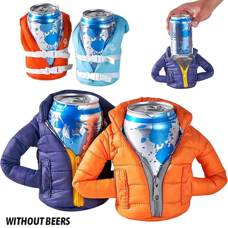 jacket to keep drinks cool beer clothes cola drinks winter down jacket beverage warm clothing insulated beer insulated cover