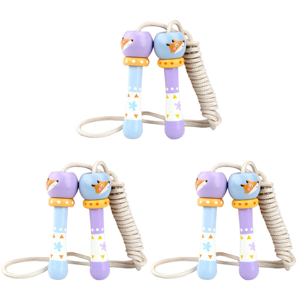 Corde à sauter dessin animé, 3 pièces, équipement d&#39;exercice pour écoliers à domicile, pour enfants (motif renard): Default Title