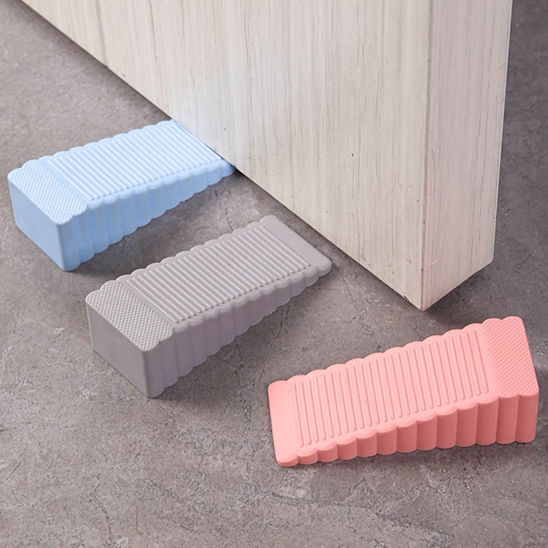 Safety Silicone Door Stopper Door Bottom Windproof Block Wedge Door Stopper Home Office Door Rear Retainer Anti-collision Pad