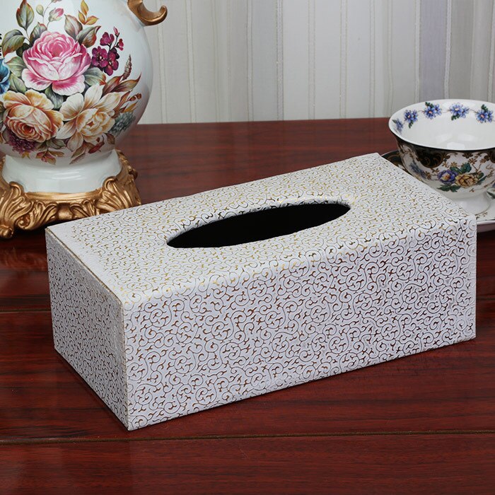 Leather Drawer Box European Style Household Tissue Box Towel Napkin Tissue Box Office Home Hotel Decorative Tissue Boxes: Large-E