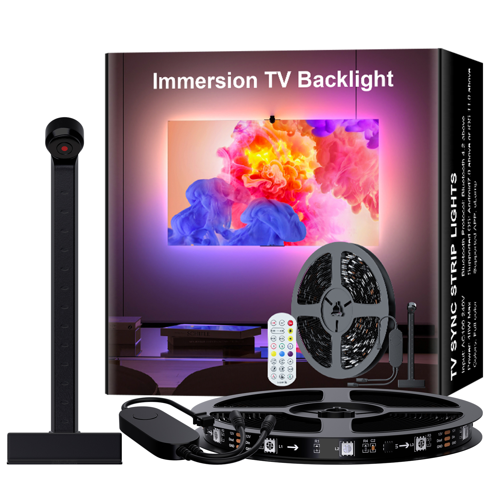 Rétroéclairage LED Smart Ambient Lighting, TV, PC, 3m, 3.8m, 5m, App Camera, Dipliled Strip, Control Strip, Immersion TV Andrea