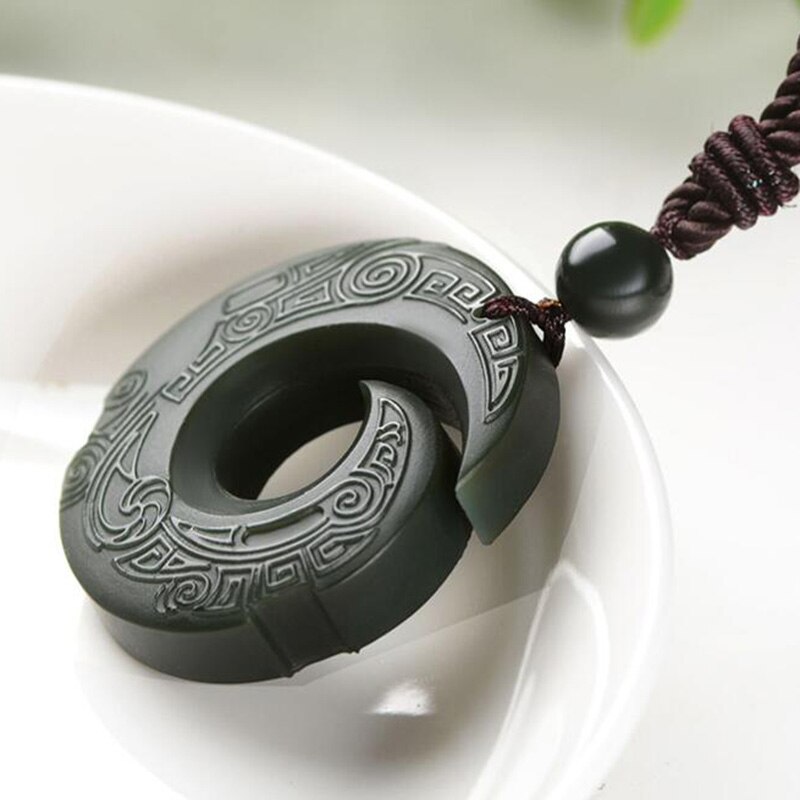 Natural Hetian Qing yu Jade Pendant Jewelery Lucky Exorcise evil spirits Auspicious Amulet Fine Jewelery Jade Pendant