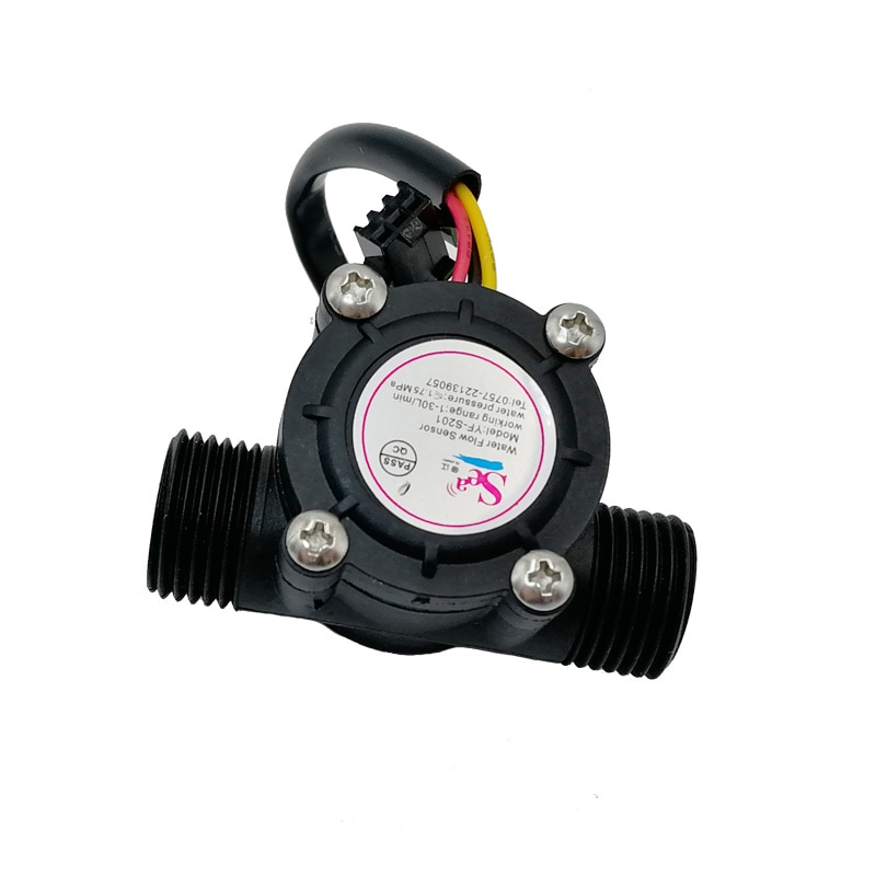 G1/2 thread tube Water Flow Sensor Flowmeter Hall Flow Sensor Water Control 1-30L/min 2.0MPa Line length 15cm
