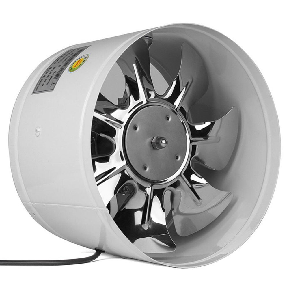 4Inch/6Inch Inline Duct Fan Booster Exhaust Blower Air Cooling Vent Metal Blades: 6 inch white