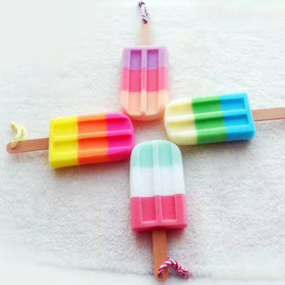 Unique Bathroom Bathing Washing Sponges Ice Cream Shaped Stick Selling Soft Shower Sponge Color Random Goods 1Pc