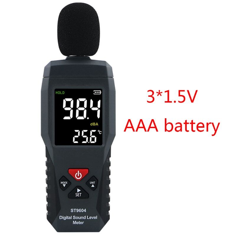 Mini Digital Sound Noise Meter LCD Display Measurement 30-130dB Noise Measuring Instrument Decibel Tester ST9604