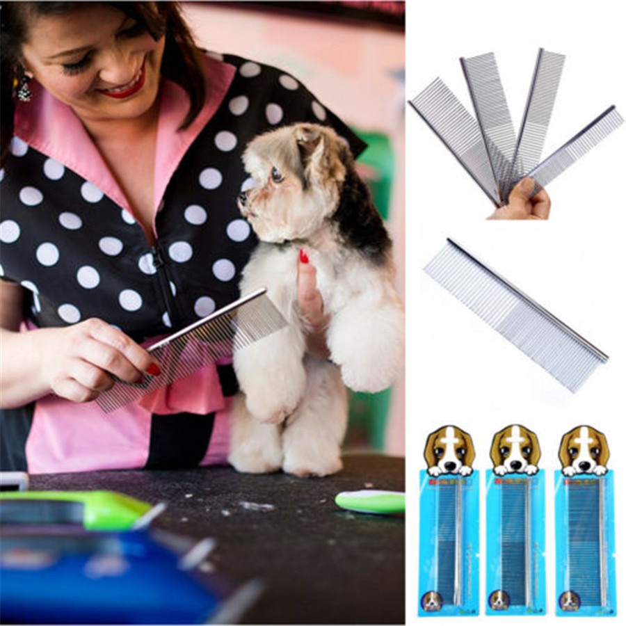 Pet Dog Metal Stainless Steel Hair Grooming Comb For Shaggy Dogs Barber Grooming Animal Care Comb Protect Flea Cleaning Brush