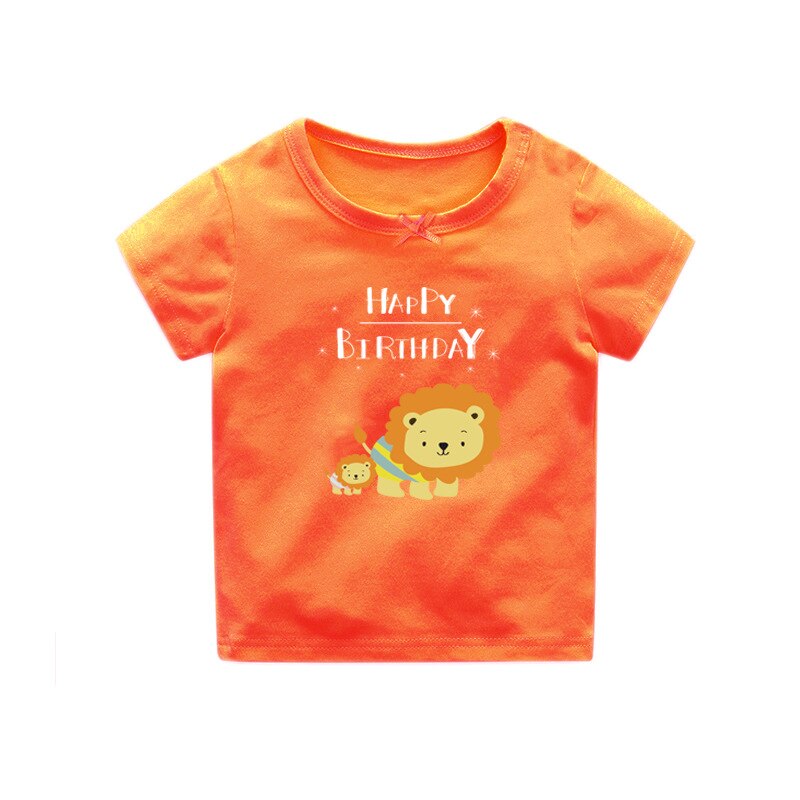 OKLADY Neue Baby Jungen Mädchen T-Hemden Kleinkind Sommer Karikatur Kurzarm T-Shirt Spitzen Baby Geburtstag Anzug Baumwolle t-Shirt