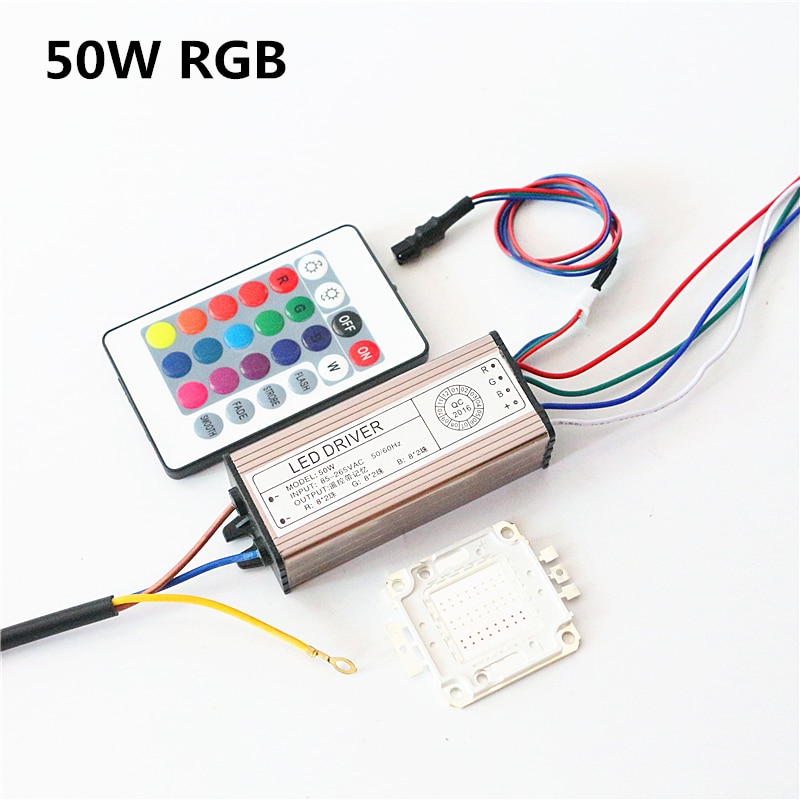 10W 20W 30W 50W 100W RGB Chip Light And Waterproof IP66 LED Driver Power Supply Adapter Transformer Remote Control AC85-265V