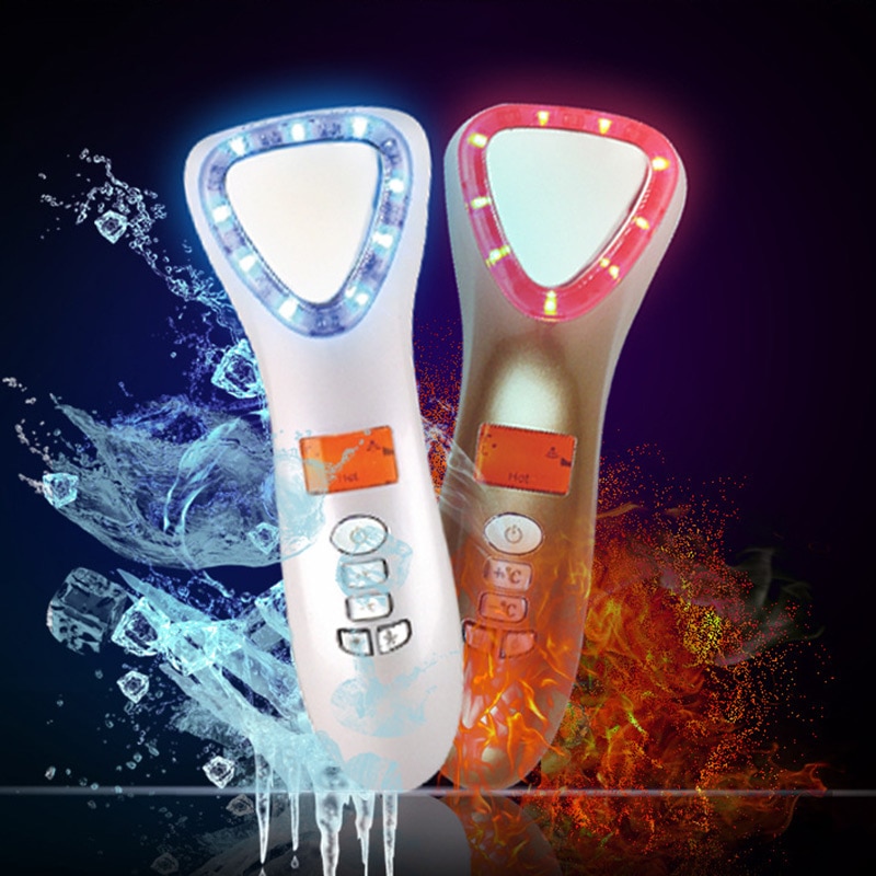 Iontoforesis ultrasónica, aparato de belleza de calor frío, instrumento cosmético Facial MH88