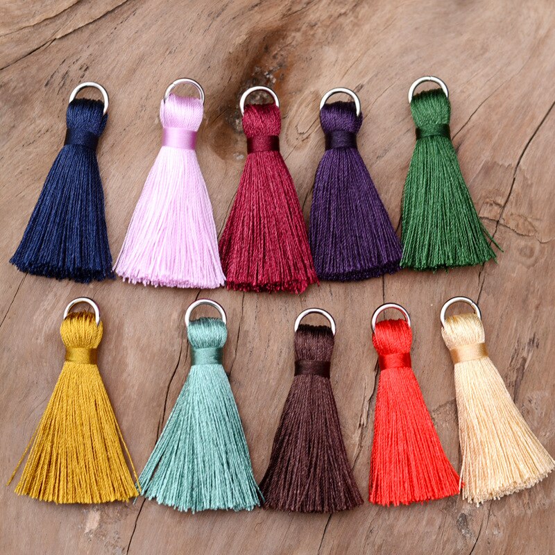 12 stuks/partij 5cm mini zijden kwastjes franje naai pony bloem kwastjes hanger kwastjes voor doe-het-zelf gordijnen woonaccessoires