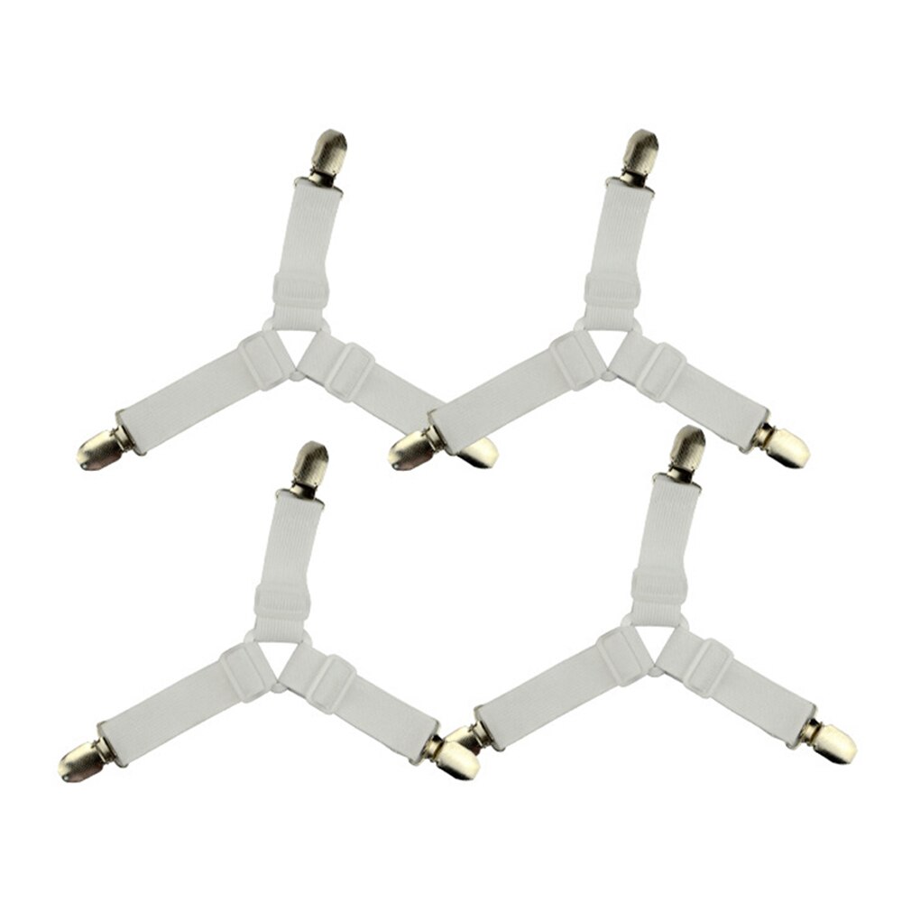 1/4PCS Stainless Steel Adjustable Elastic Triangle Bed Sheet Fasteners Mattress Cover Corner Holder Clip Fasteners Clothes Pegs