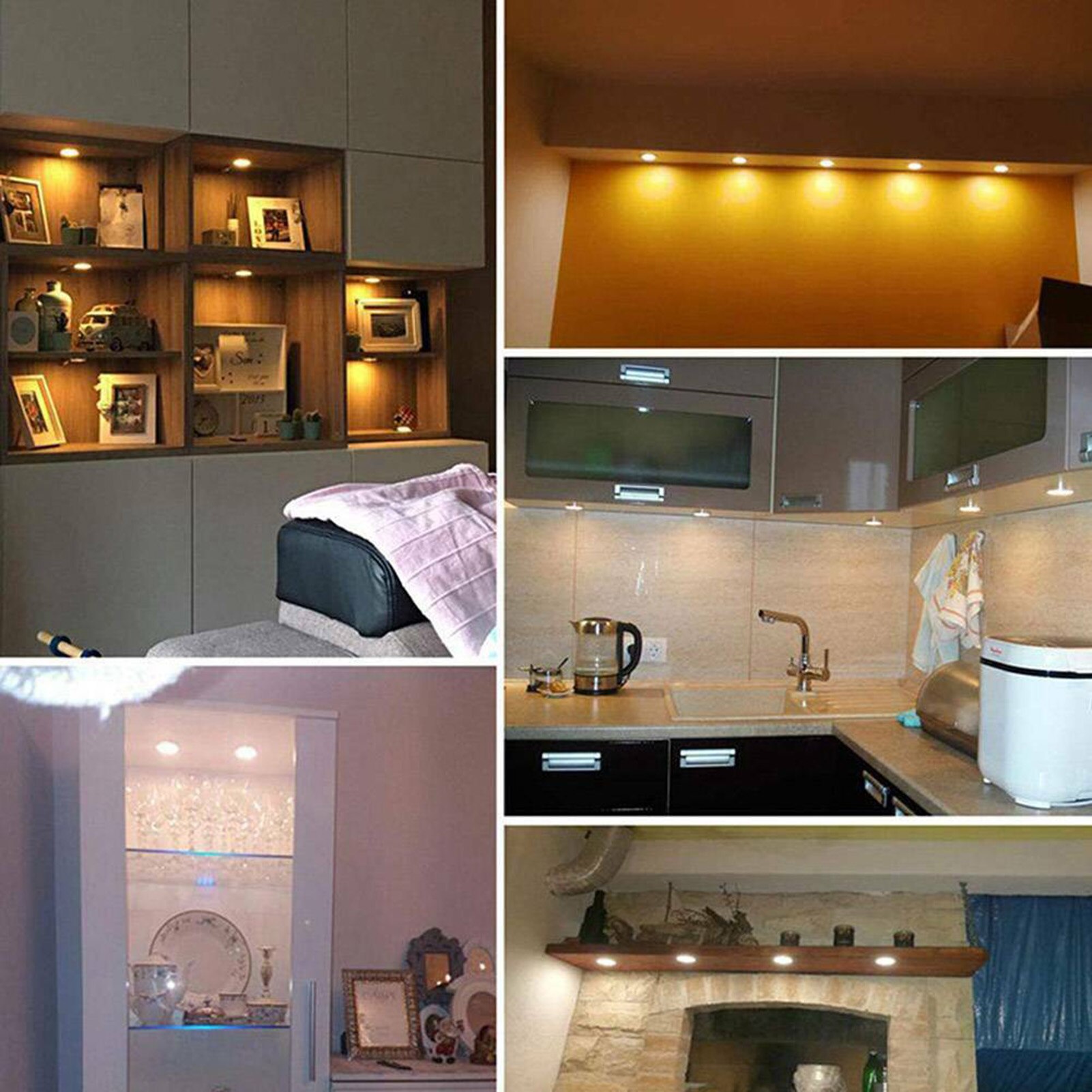 6 Pack Interior LED Spot Lights 12V LED Recessed Downlight 6000K White 240 LM Ceiling Fixture Dimmable Replacement For VW T4 T5