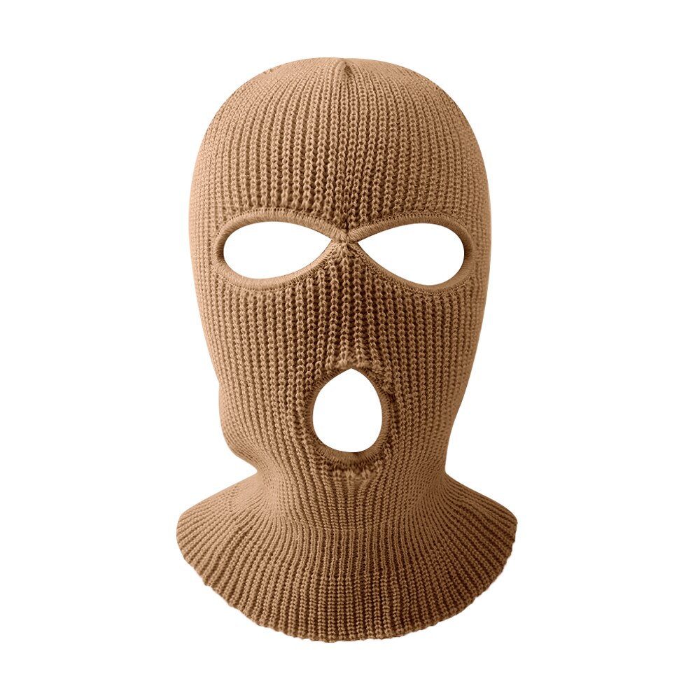 3 hull vinter varm unisex balaclava maske lue full ansiktsmaske svart strikket ski snowboard lue caps hip hop flere farger lue: A 08