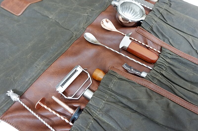 Bar rollen-hoch Barmann Bausatz Tasche, Tragbare Bar fallen tasche für Reise Barkeeper rollen hoch Bausatz Tasche