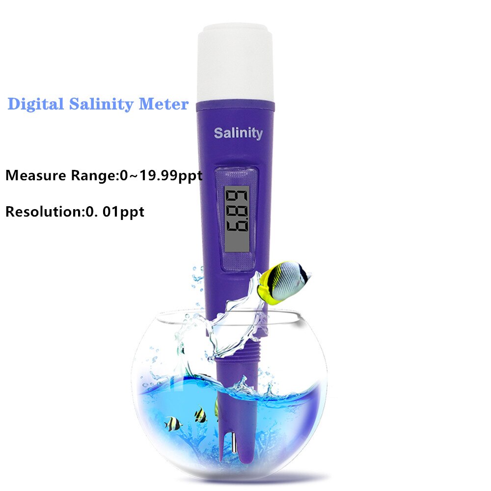 Digital Salinity Meter Aquarium Salt Meter Tester Salinometer Salty Testers Marine Salinity Pool Testing Salinometer Sensor