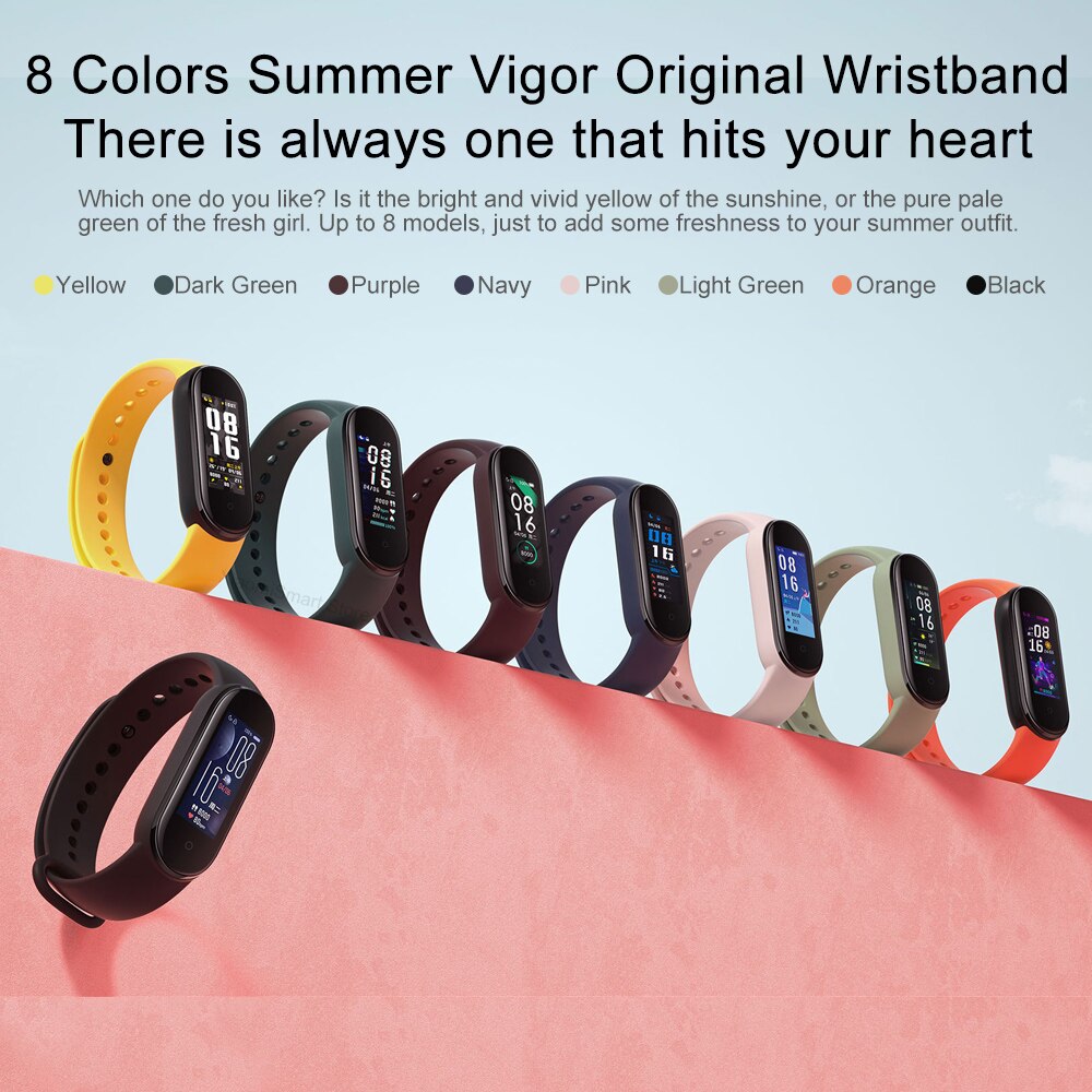 Globale Versione Xiaomi Mi Banda 5 Braccialetto Fitness Tracker Wristband OLED Colorato Dello Schermo Intelligente Impermeabile Monitor di Frequenza Cardiaca Fascia