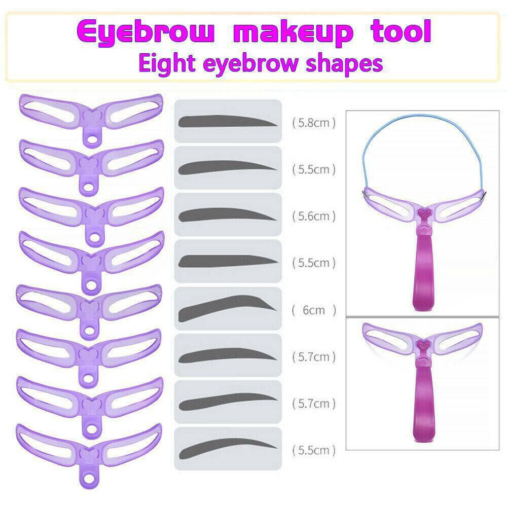 8pcs Eyebrow Shaper Eyebrow Shaping Stencils Makeup Template Reusable Eyebrow Grooming Shaping Stencil Kit