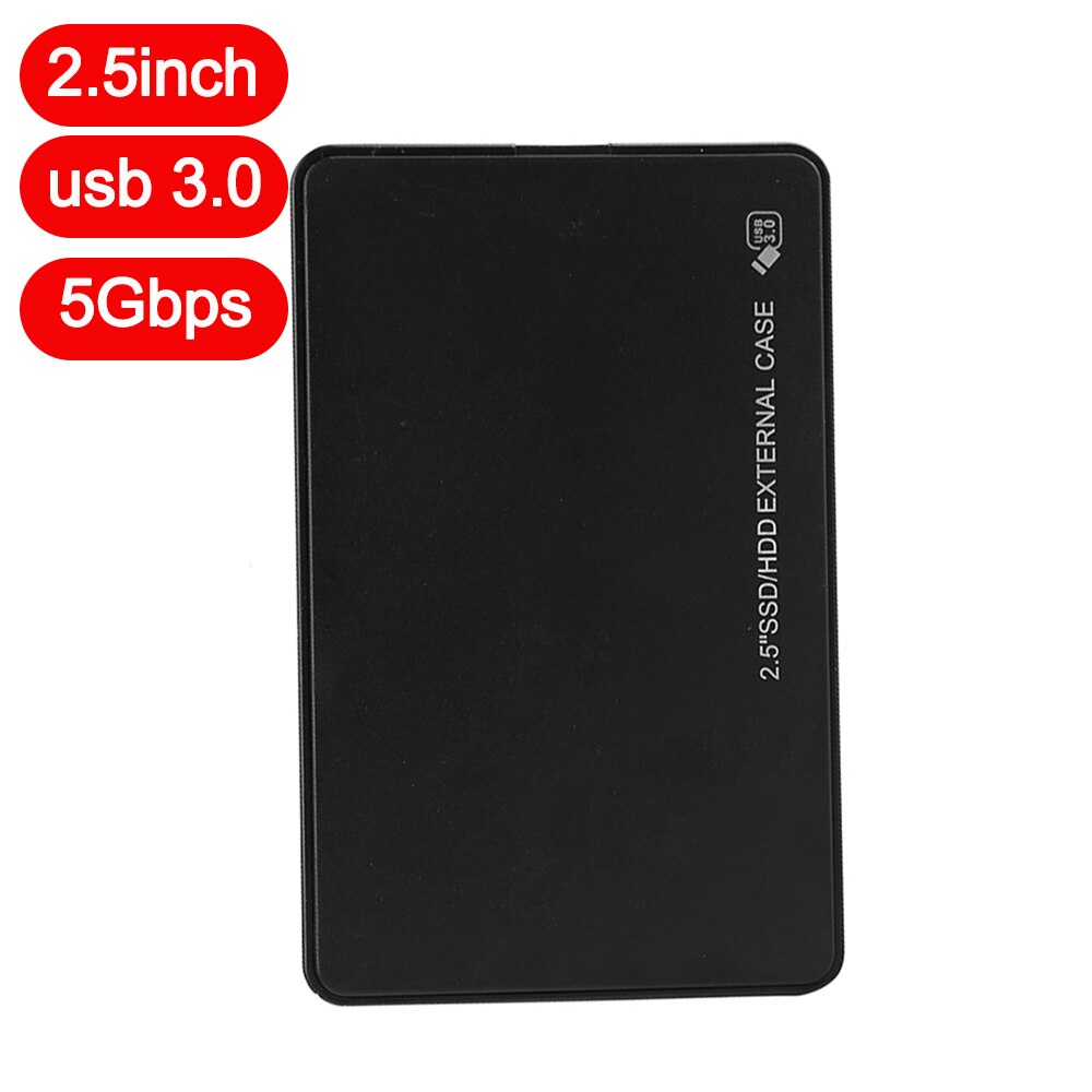 Vktech hdd caso 2.5 polegada sata para usb 3.0 adaptador gabinete de disco rígido para ssd caixa hdd caixa usb 2.0 hd hdd externo gabinete: Black