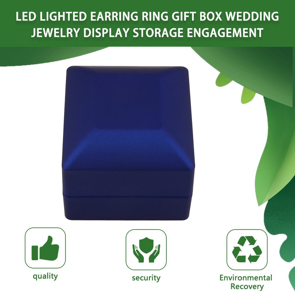 Wedding Ring Box LED Lighted Deluxe Jewelry Engagement Display Storage Foldable Valentine's Day Organizer Boxes