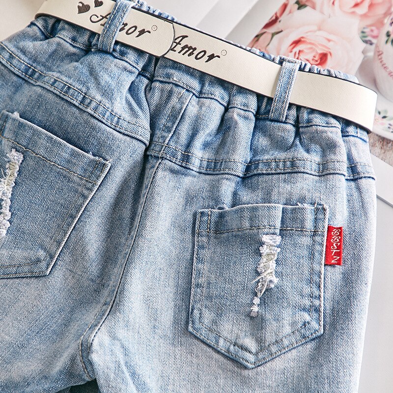 Meisjes Denim Shorts Zomer Koreaanse Zomer Kleding Baby Kinderen Gat Alle-Wedstrijd Broek Broek 1-12 Leeftijd Baby Kleding