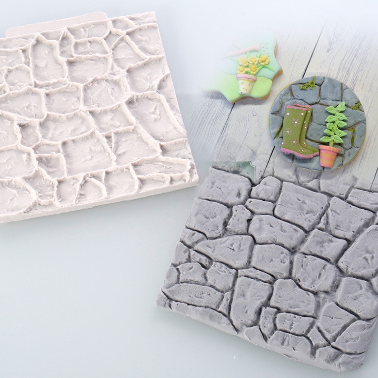 10x10cm rétro pastorale galet mur Silicone Moule bricolage brique béton moules Moule Silicone 3d mur panneau Stampi par Gesso