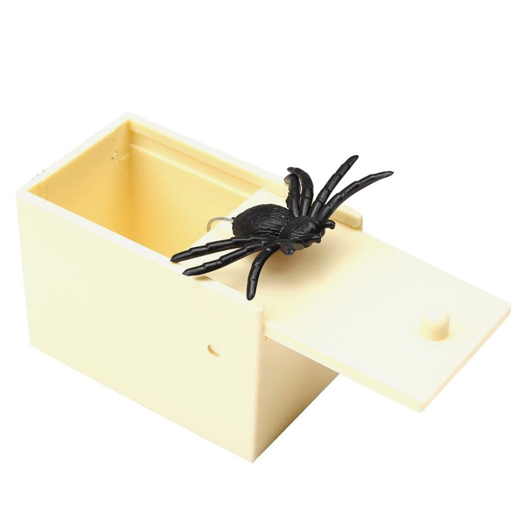 Prank Snuisterij April Fool 'S Day Spoof Grappige Schrikken Kleine Houten Doos Spider Scary Meisjes Onderwijs Baby Speelgoed игрушки Juguetes: C