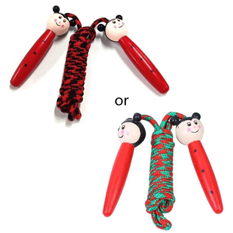 7 Farben Kinder Springseile Holzgriff Sport Bodybuilding Fitness Schöne Cartoon Springseil Verstellbare Fitnessseile: Burgunderrot