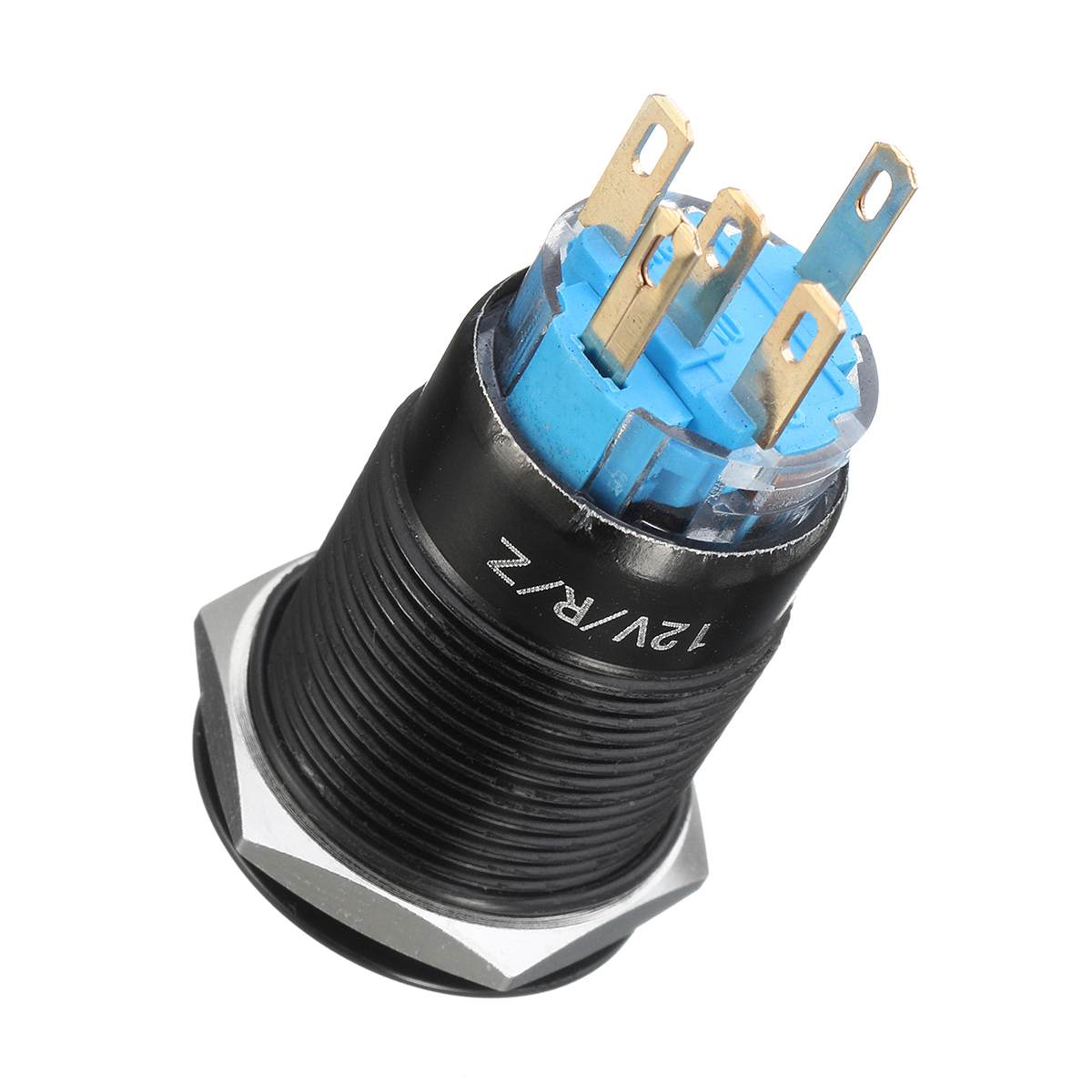 12 V 5Pin 19mm LED Metal Start Drukknop Schakelaars Kortstondige Latching Schakelaar Waterdicht