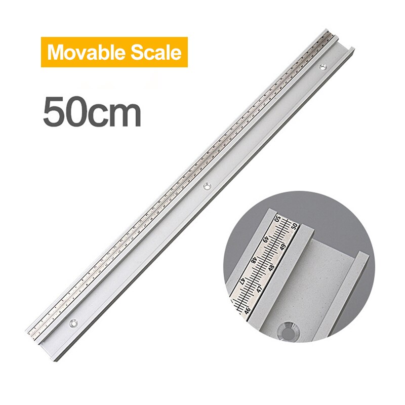 300-800mm t-track met schaal, legering t-tracks, t-sleuf, verstekrailstopper, houtbewerking, zaagtafel, werkbank, doe-het-zelfgereedschap, accessoires: Verplaatsbaar 500mm