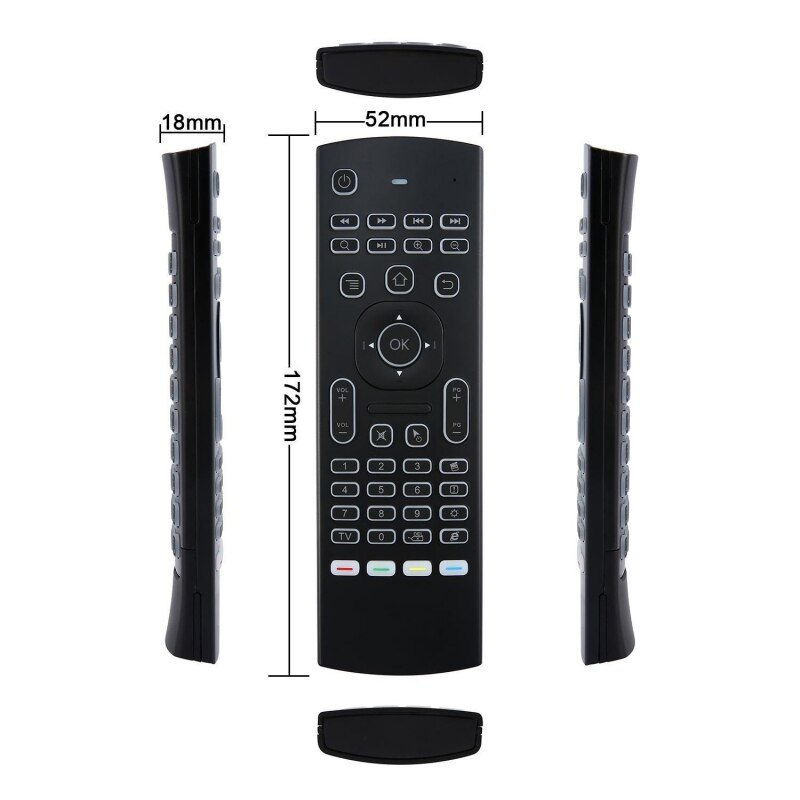 MX3 Backlit Air Mouse T3 Google Smart Ir Afstandsbediening 2.4G Rf Draadloze Toetsenbord Voor X96 Mini H96 Max x2 Pro Android Tv