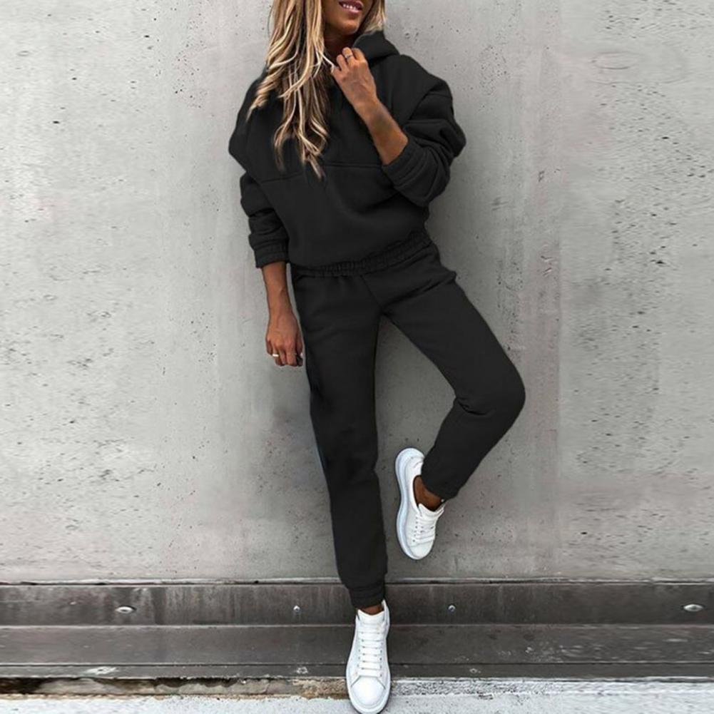 Conjunto de ropa deportiva para mujer, traje de chándal con cordón en la cintura, cálido, resistente al desgaste, 1 unidad