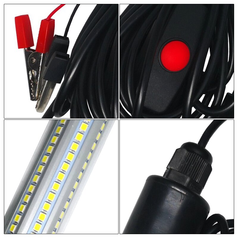 LED Underwater Light Lamp 12-24vWaterproof For Submersible Night Fishing Boat Outdoor Lighting White GreenLights