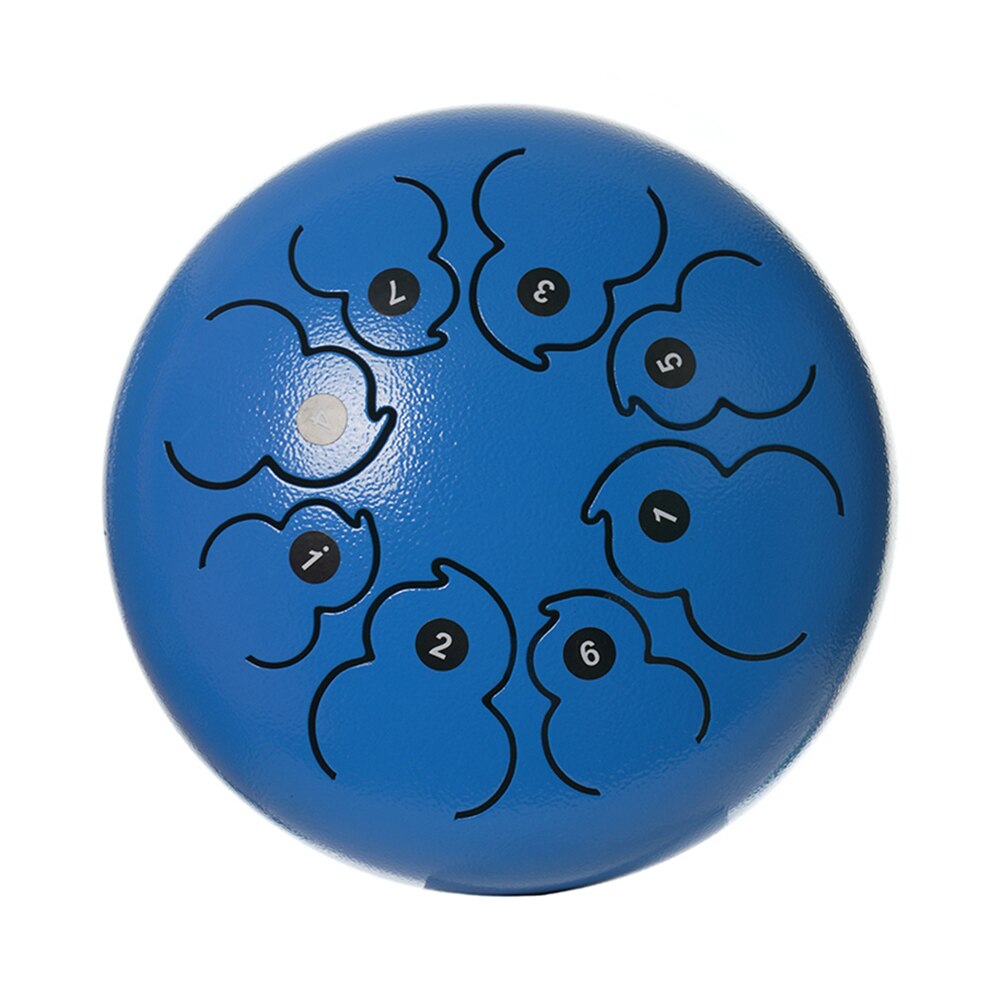 8 Inch Steel Tongue Drum 8 Tune Hand Pan Drum Tank Drum With Drumsticks Carrying Bag Percussion Instruments: Sky Blue