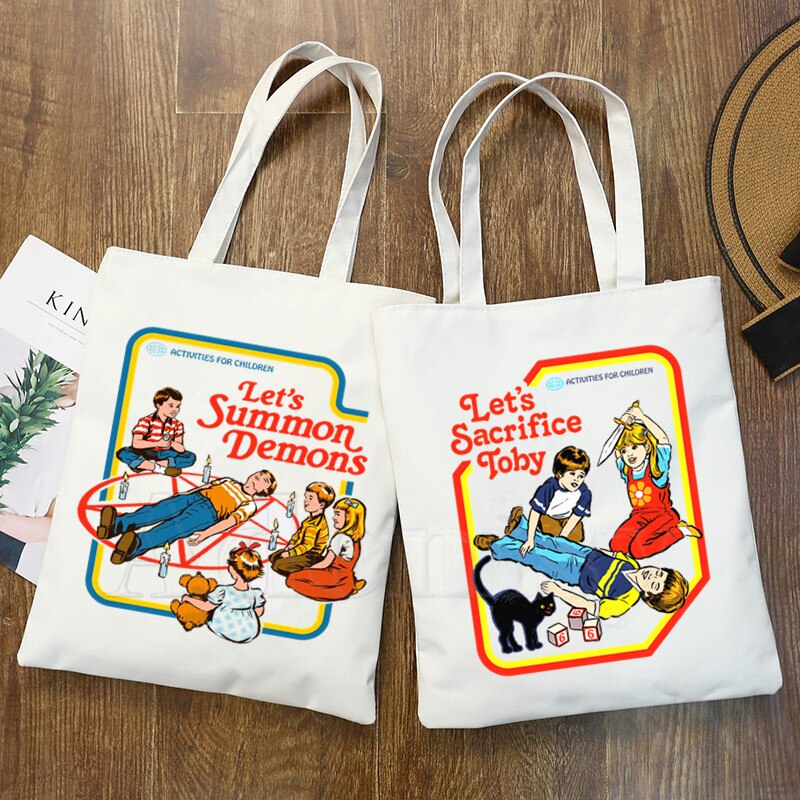 Satã assustador demônio mal morte alienígena grim reaper americano horror história lona simples dos desenhos animados imprimir meninas moda pacakge mão saco