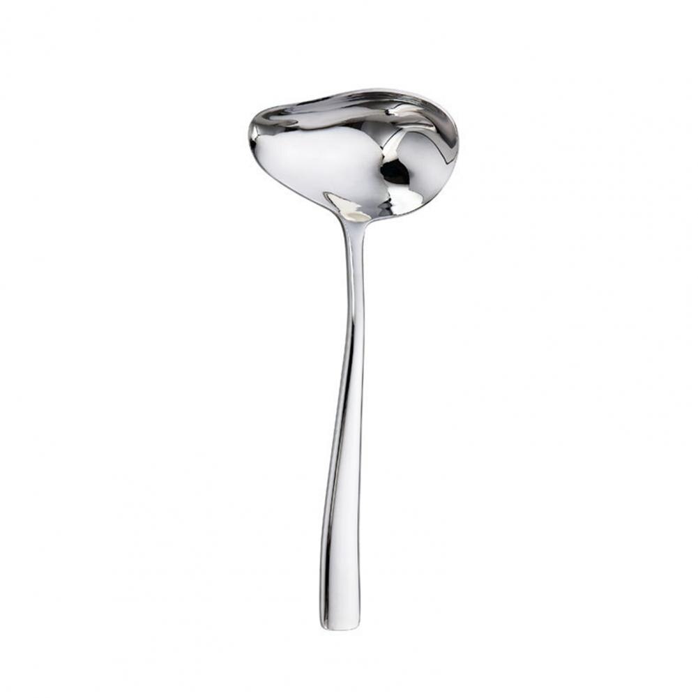 Cuchara para goteo de salsa, bote seguro de borde suave, cucharón de sopa, utensilios de cocina de acero inoxidable, cuchara para sopa: Stainless Steel