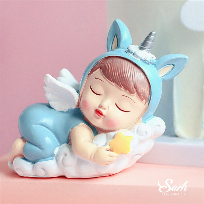 Sitting Unicorn Boy Girl Decoration Happy Birthday Children Cake Topper for Valentine Wedding Party Supplies Baking Lovely