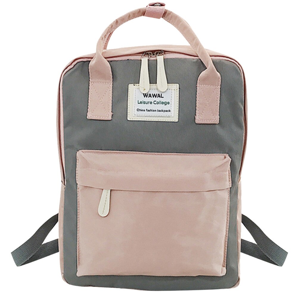 Women Canvas Backpacks Candy Color Waterproof School Bags for Teenagers Girls Laptop Backpacks Patchwork Backpack *