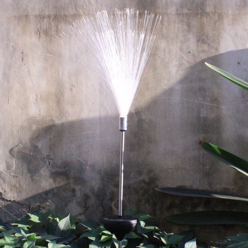 Waterdichte, op zonne-energie werkende, optische vezel tuinlamp voor buiten, nieuwigheid, op zonne-energie werkende, kleurveranderende, led-nachtdecoratieve tuinlamp